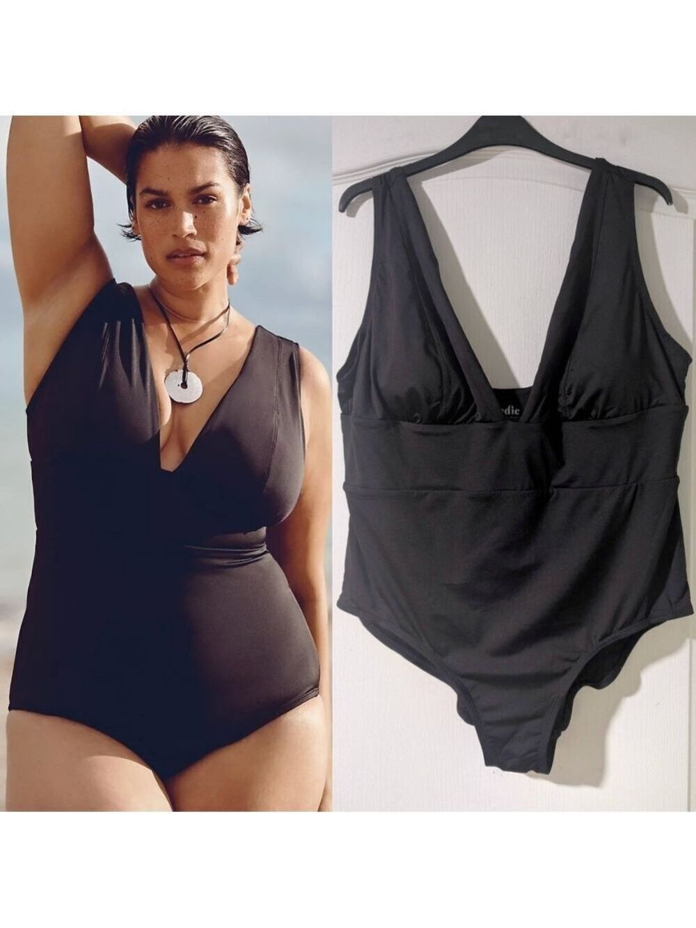 NWT Andie Swim | The Mykonos One Piece in Flat Black (XXXL)